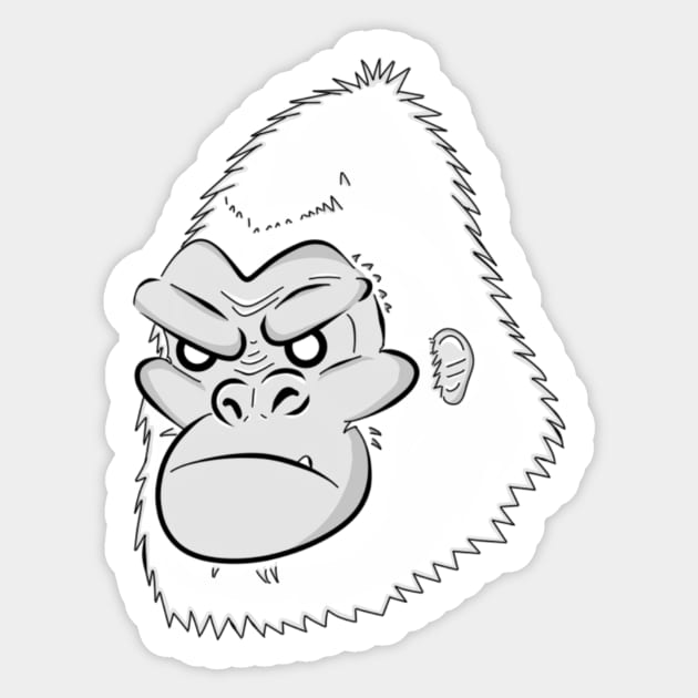 White Gorilla Sticker by ComicSpider